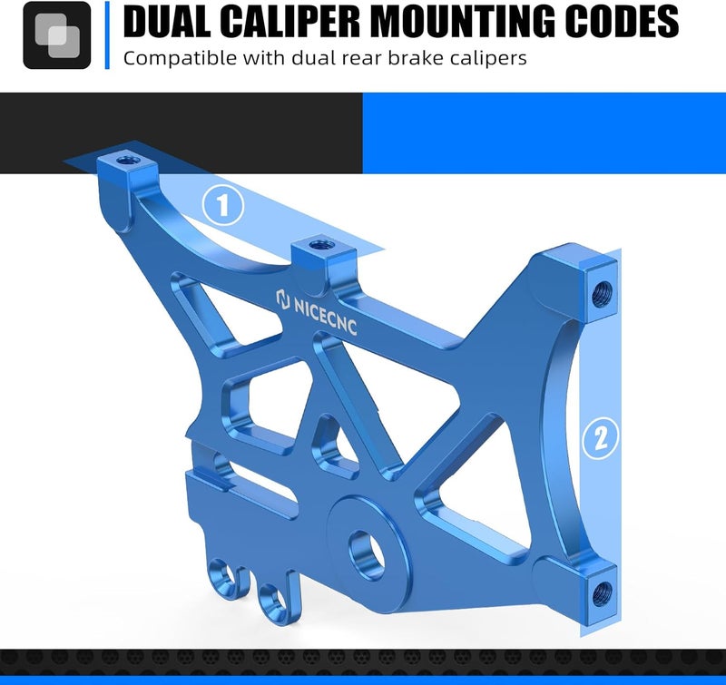 NICECNC Blue Rear Brake Disc Guard Protector Dual Caliper Mounting Designed Compatible with Surron Light bee X/S/ L1E Compatible with Segway X160 X260 See Fitmnet - Image 4